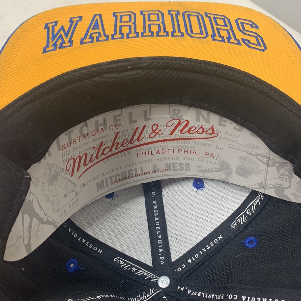Golden State warriors Mitchell And Ness Big Logo Snapback Baseball Cap Hat NBA - Picture 4 of 8